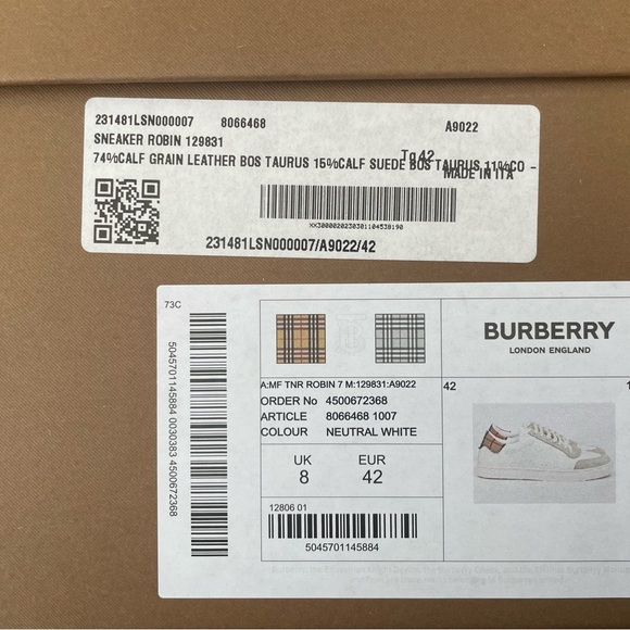 Burberry Checkered Sneakers Mens - Picture 11 of 11